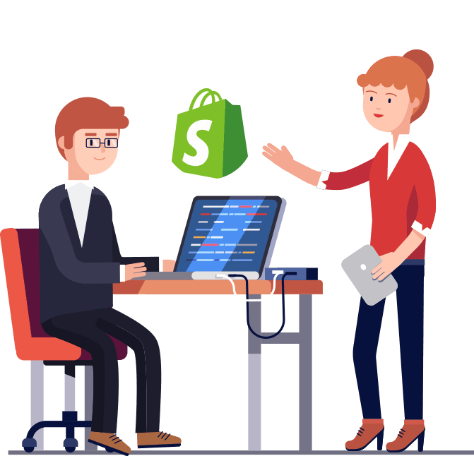 788 7885925 shopify design and development manager cartoon
